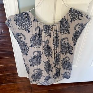 Women’s LOFT shirt, size S, grey/navy